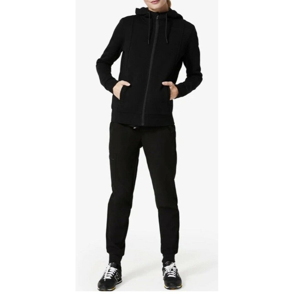 Figs Essential Hoodie Full Zip Womens Black Extra Large XL WXXOW1004 $68